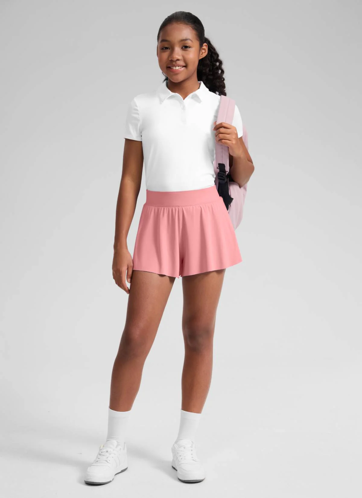 Girls High Rise 2 in 1 Flowy Sport Shorts 2.5'' - Image 36