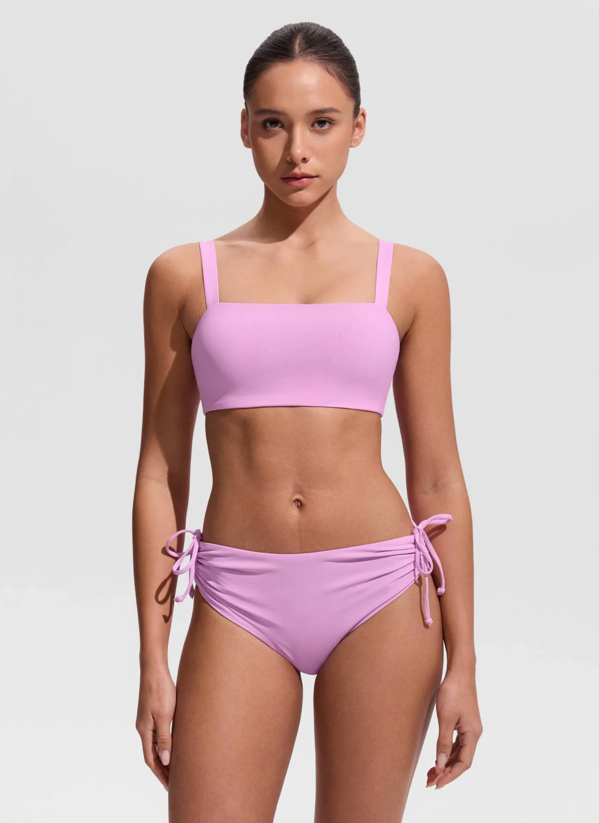Square Neck Wide Flat Straps Bikini Top - Image 14