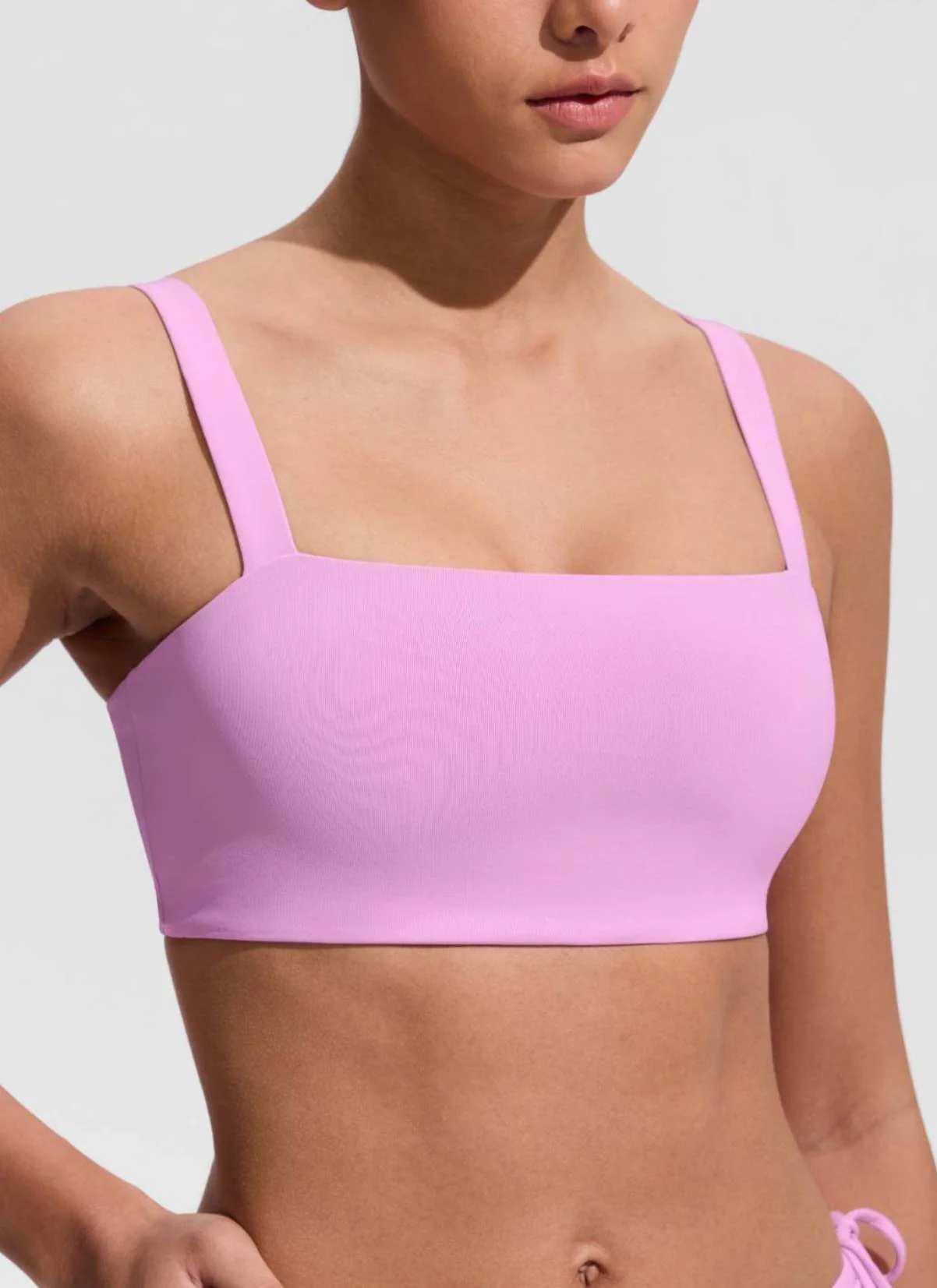 Square Neck Wide Flat Straps Bikini Top - Image 17