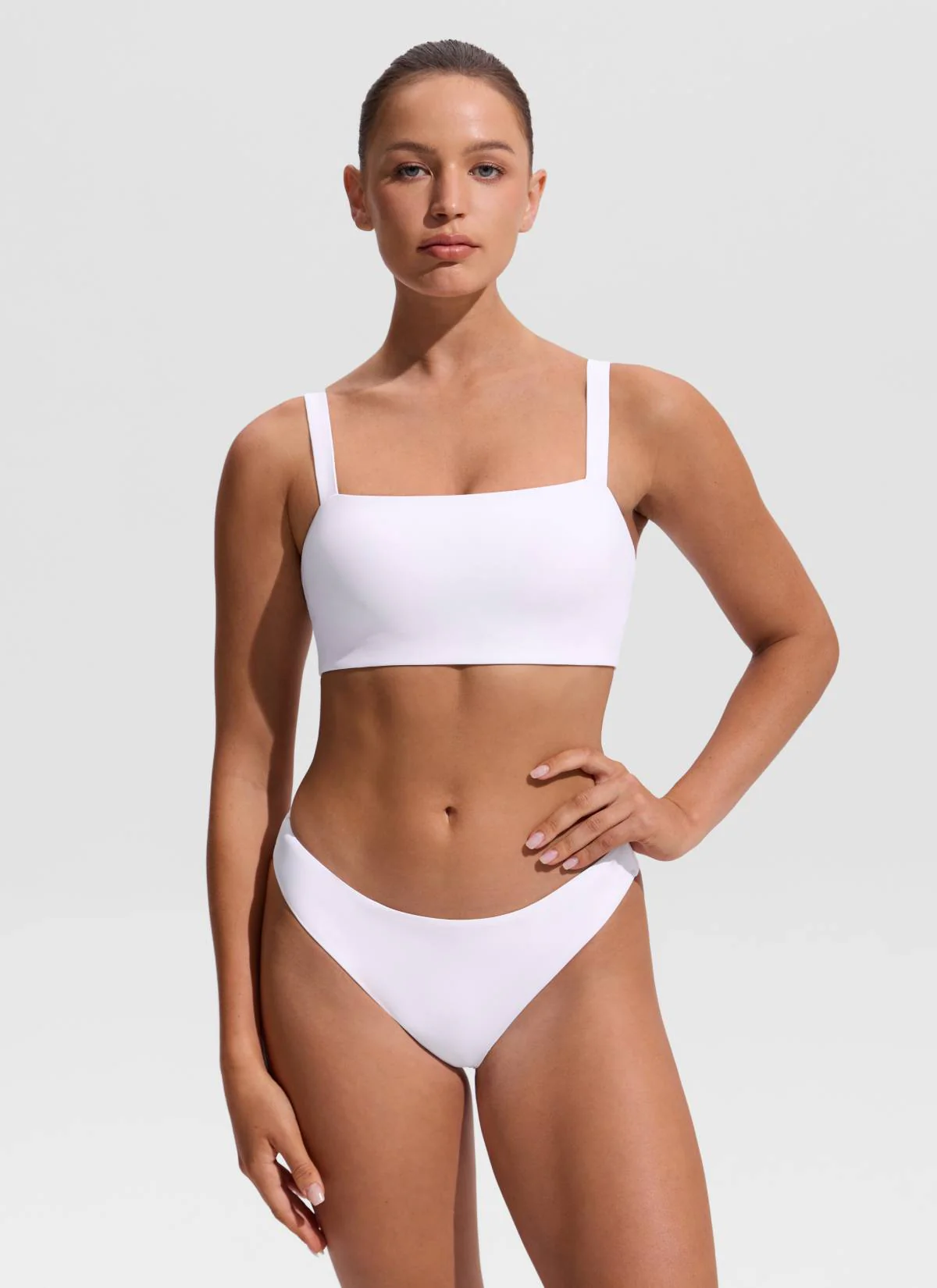 Square Neck Wide Flat Straps Bikini Top - Image 24