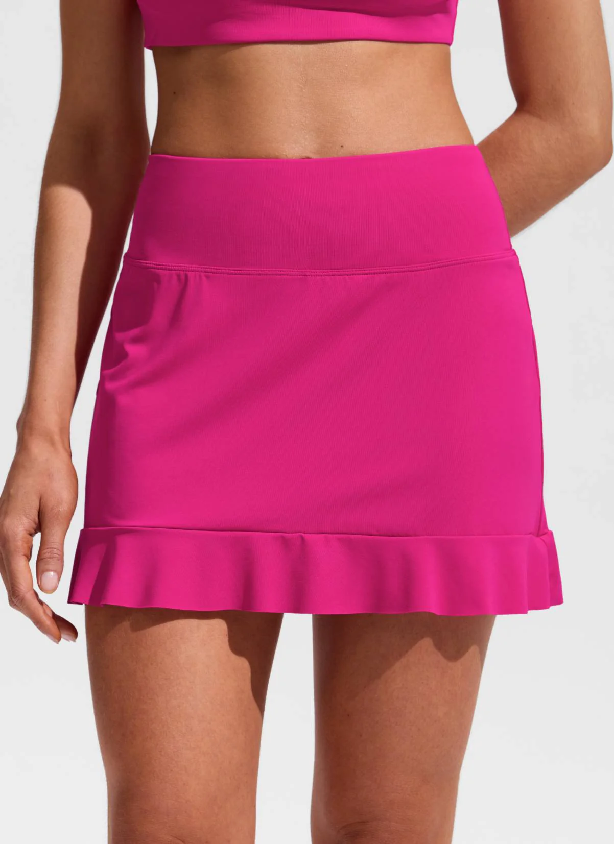 High Rise Ruffle Built in Brief Swim Skirt - Image 29