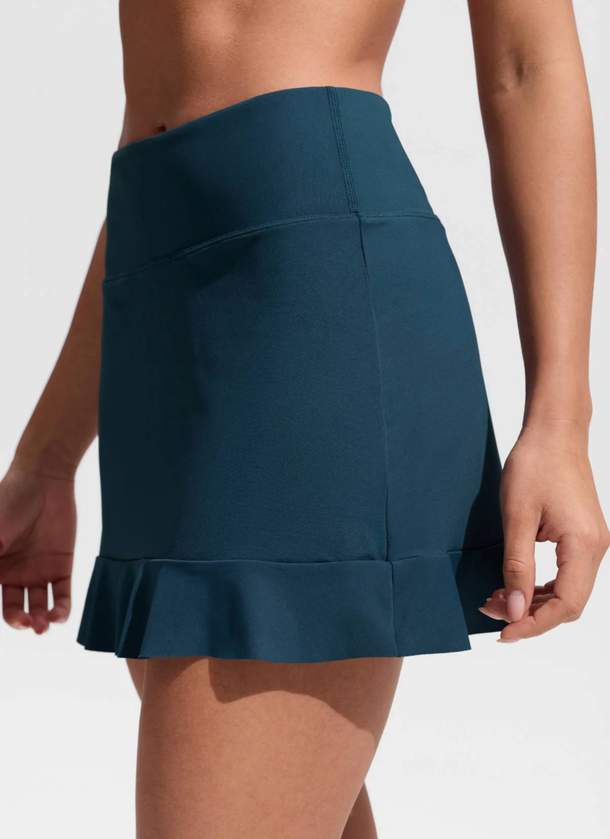 High Rise Ruffle Built in Brief Swim Skirt - Image 5