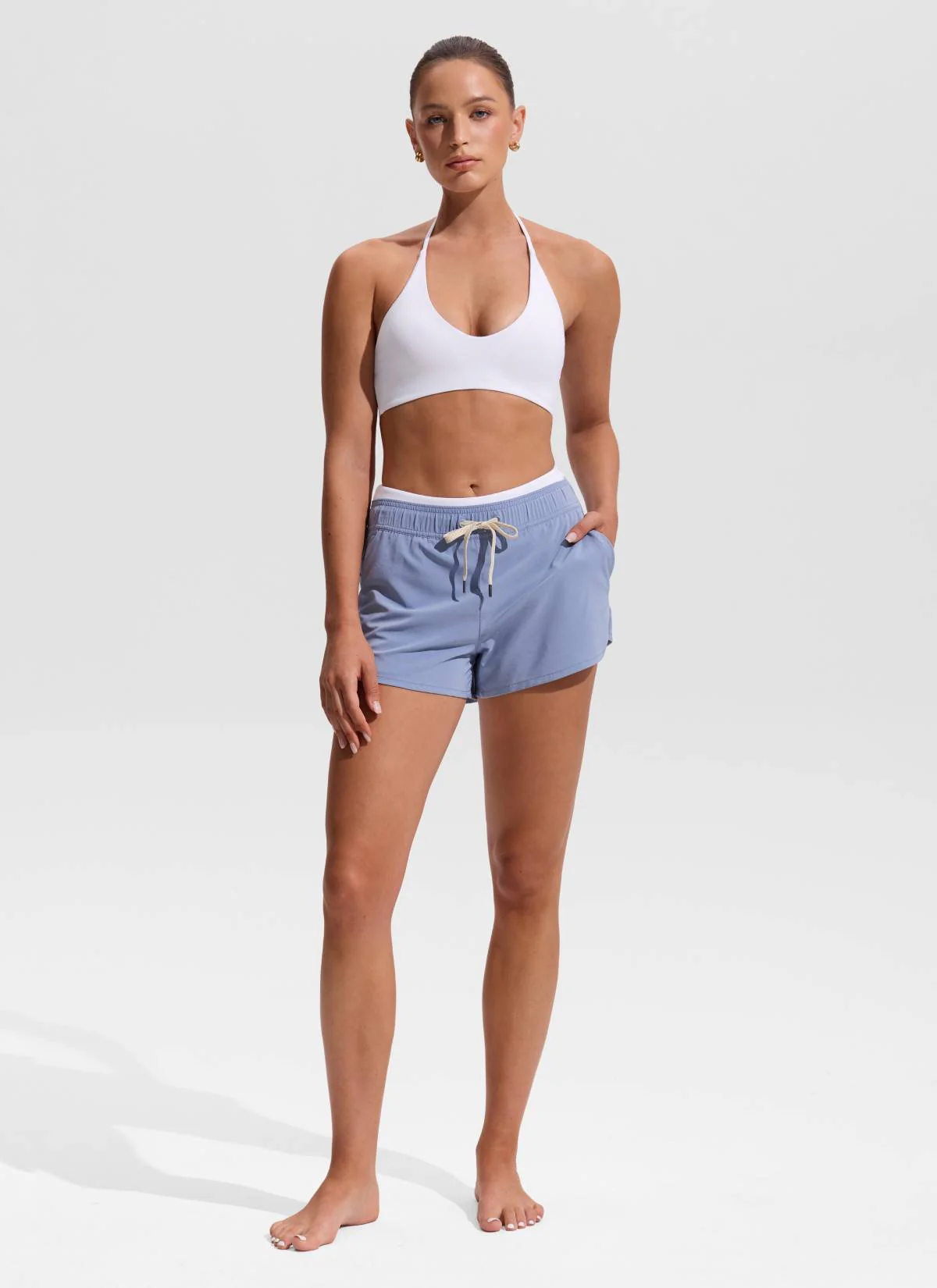 Halter Crewneck Self Tie Bikini Top - Image 24