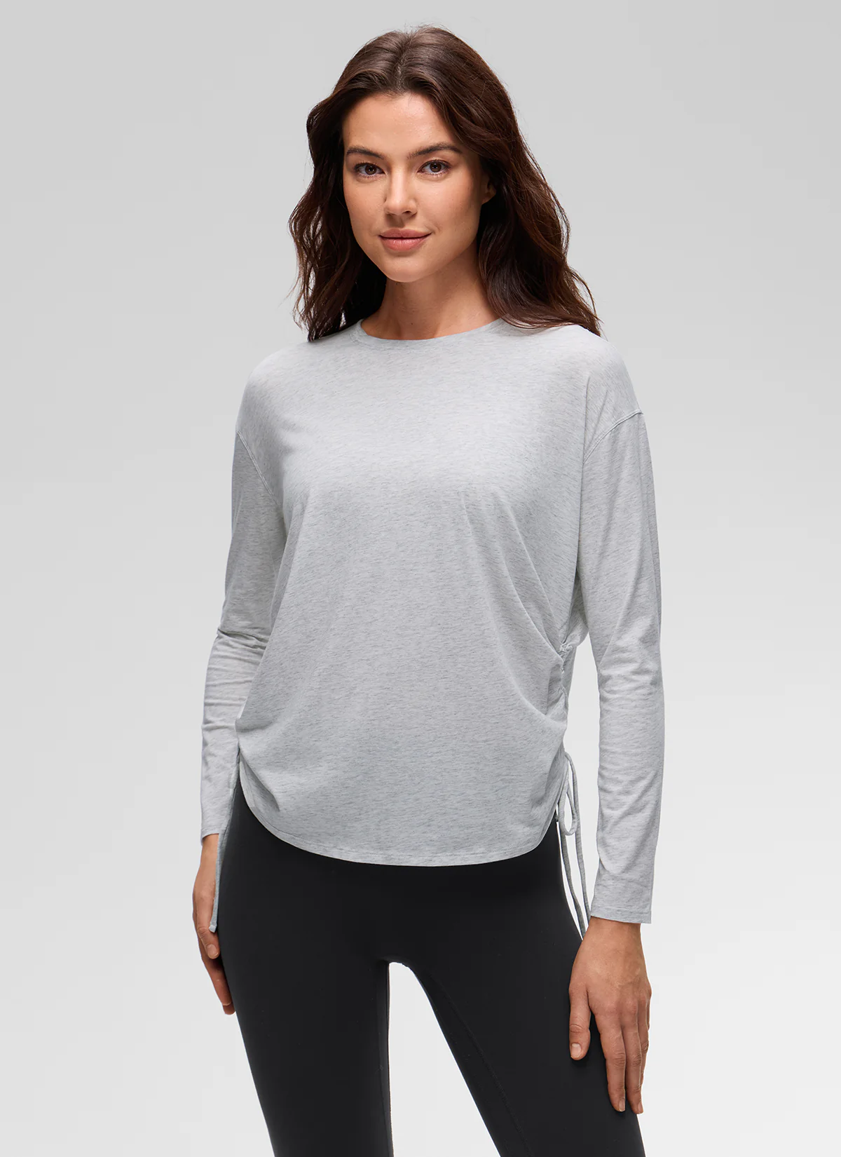 Pima Cotton Hip Length Ruched Long Sleeve - Image 9