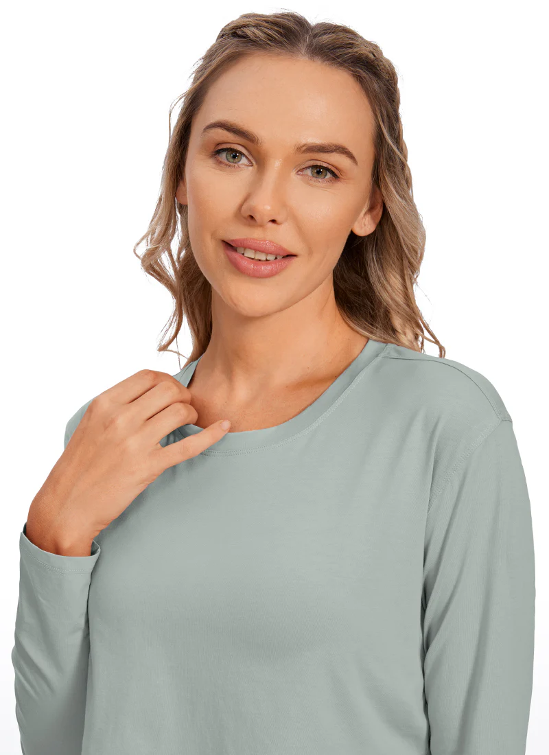 Pima Cotton Cropped Long Sleeve - Image 20