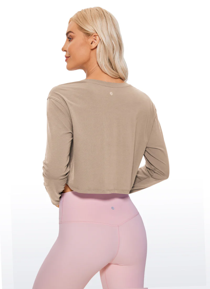 Pima Cotton Cropped Long Sleeve - Image 29