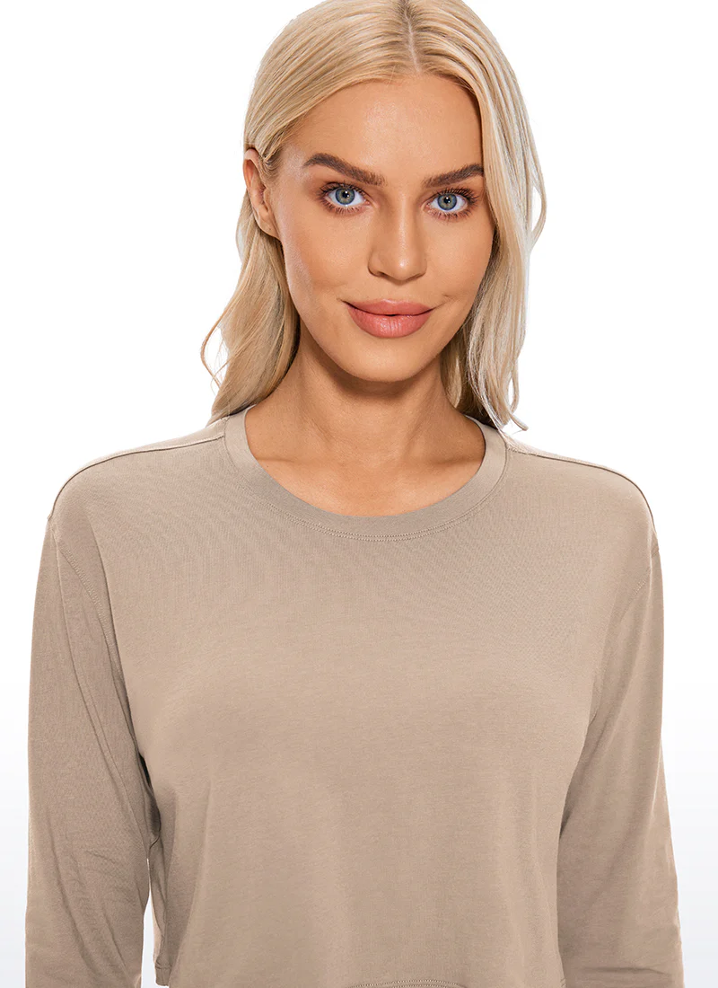 Pima Cotton Cropped Long Sleeve - Image 30