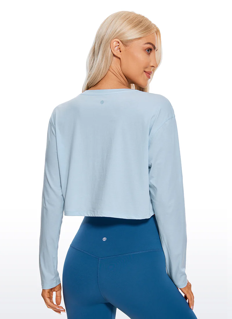 Pima Cotton Cropped Long Sleeve - Image 33